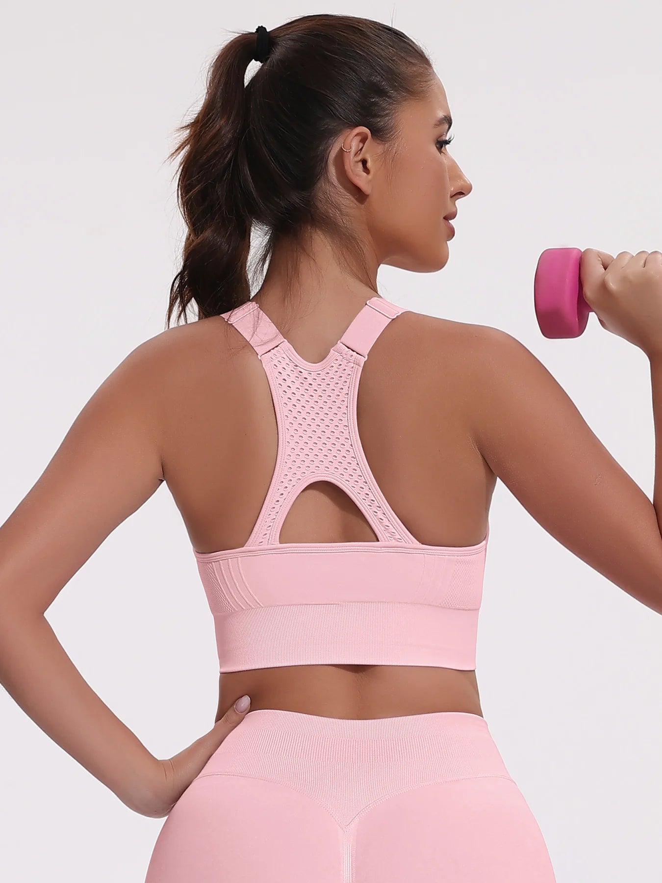 Beautiful Back Sports Bras For Women Seamless Adjustable Strap Shockproof Elastic Fitness Athletic Brassiere Slim Yoga Top