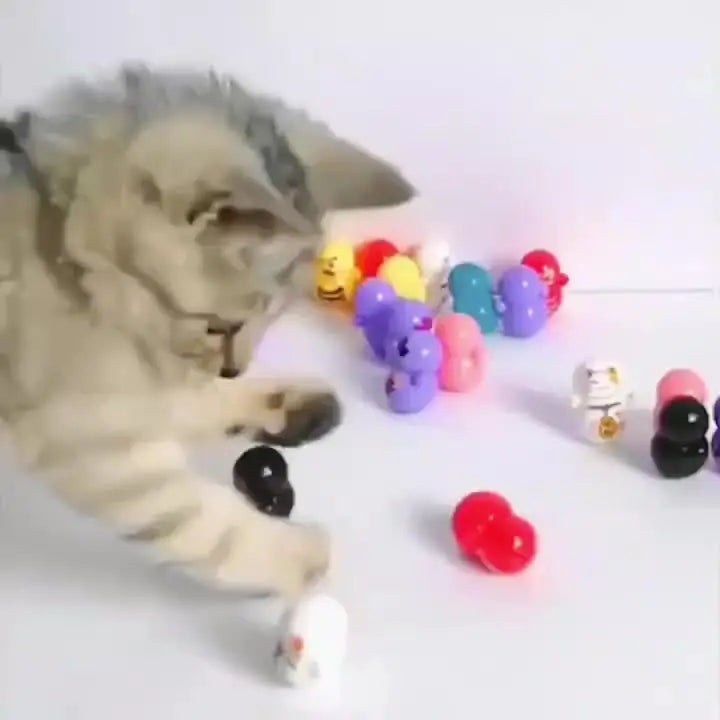 10pcs Cat Rolling Toy for Indoor Use. Self-rolling Cat Toy. No Batteries Required. Random Designs. Lightweight Cat Puzzle Toy.