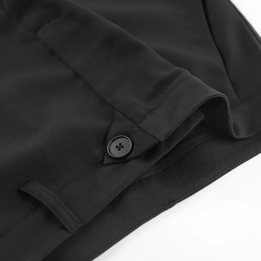 Black Loose Long Skirts Women A-Line Zip Skirts Ladies Elegant Summer Skirts Female With Pocket Ankle-Length Skirts