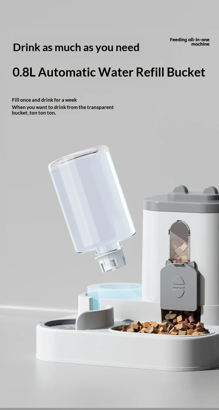 Automatic Pet Feeder and Water Dispenser All in One Large Capacity Gravity Dog Cat Bowl Smart Food Water Bowl for Pets