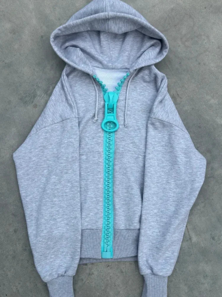 Mens Hoodie Oversized Zipper Streetwear Sweatshirt Harajuku Unisex Loose Fit Couple Style Casual Fashion Trend Arrival American