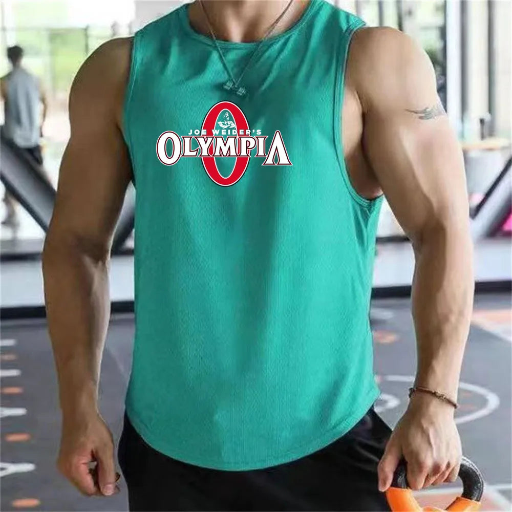 2026  Bodybuilding Sports Tank Tops Men Gyms Fitness Workout Sleeveless Shirt Male Summer Loose Undershirt Running men Vest