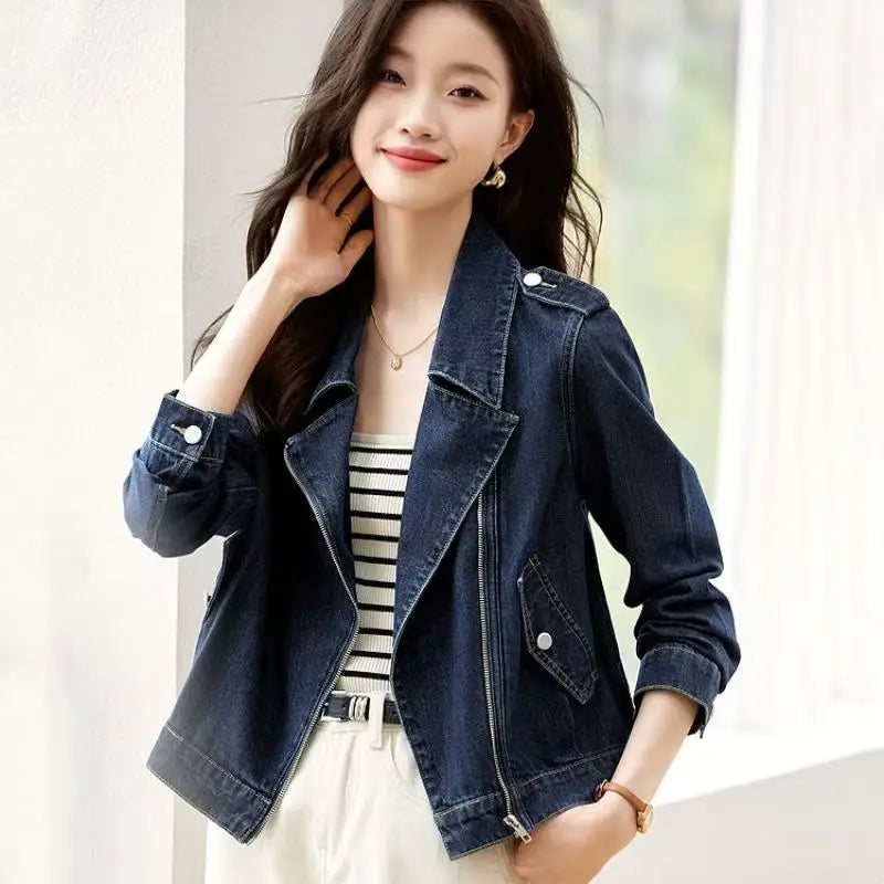 Women's Cowboy Coat Spring Summer Self Cultivation Versatile Ladies Denim Jacket Fashion Comfortable Lady Blazer Outerwear