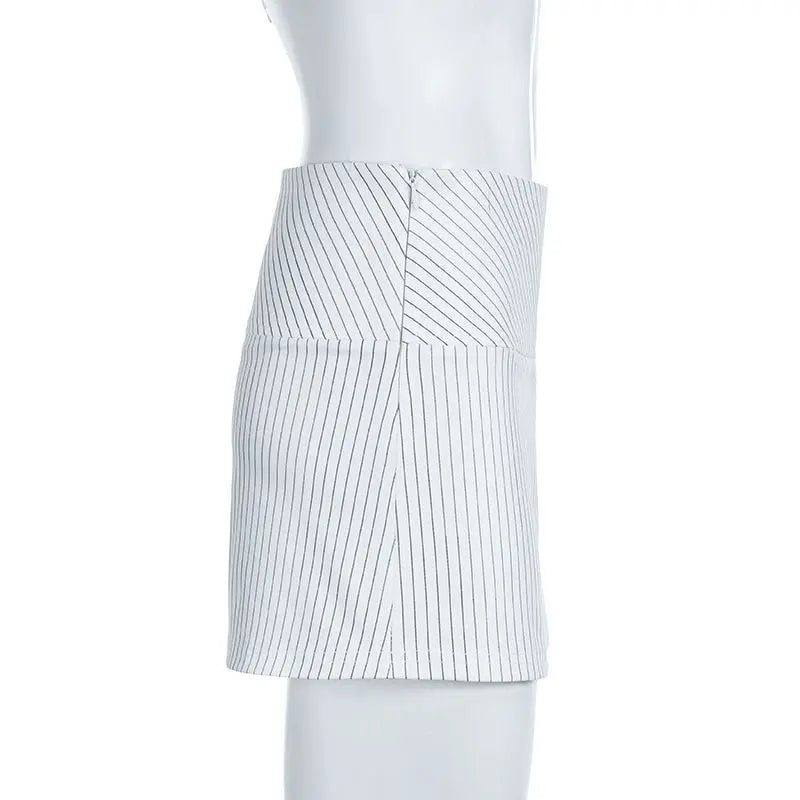 Women Low Waist Skirts Stripes A-line High Waist Skirt for Women Hips Spliced Short Skirt Ladies Bodycon Layered Mini Bottoms