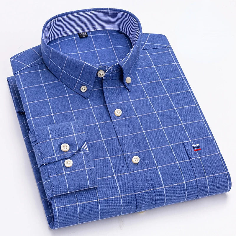 Oxford Striped Cotton Casual Shirt