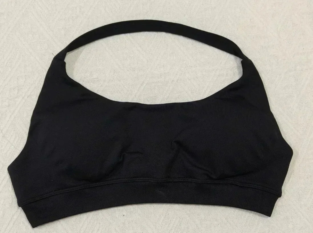 KEEP THAT PUMP Strappy Sports Bra With Logo High Support Womens Yoga Seamless Workout Top Elasticity Fitness Running Gym Bras