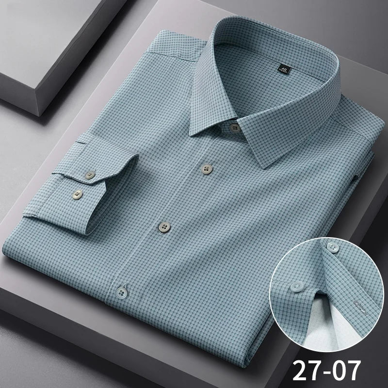 Anti Wrinkle Slim Plaid Shirt