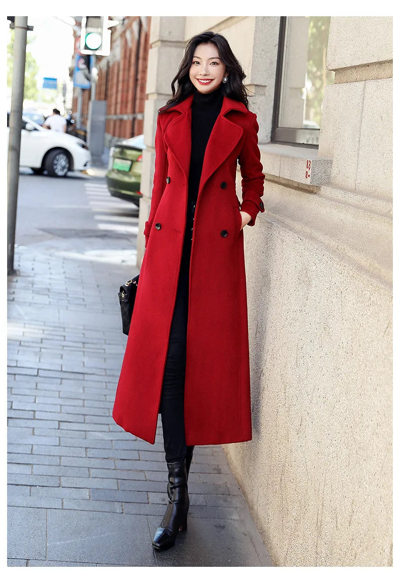 Korean Long Wool Winter Coat