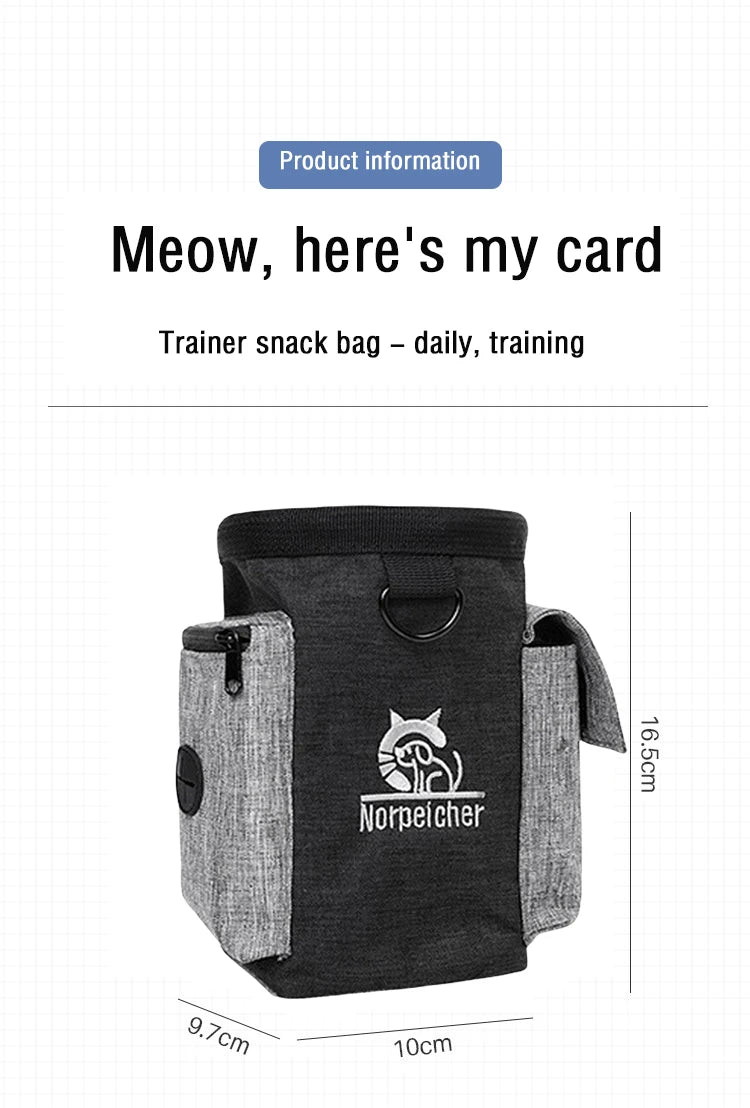 Dog Outdoor Training Bag Dog Fanny Pack Therapy Bag Multi-Functional Pet Bag Pet Treats Bag Train Snack Reward Waist Bag Pet Bag