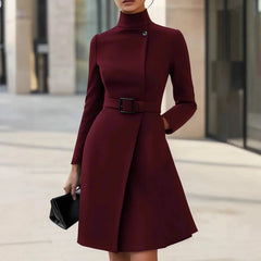 Elegant Turtleneck A-Line Mini Dress