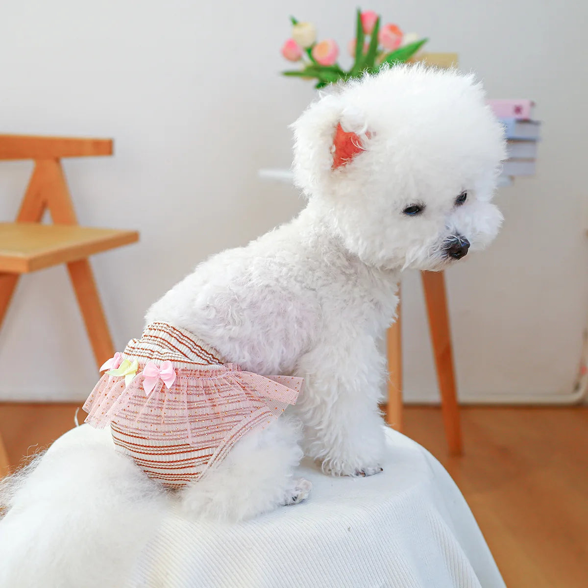 Striped Cotton Puppy Panties Set