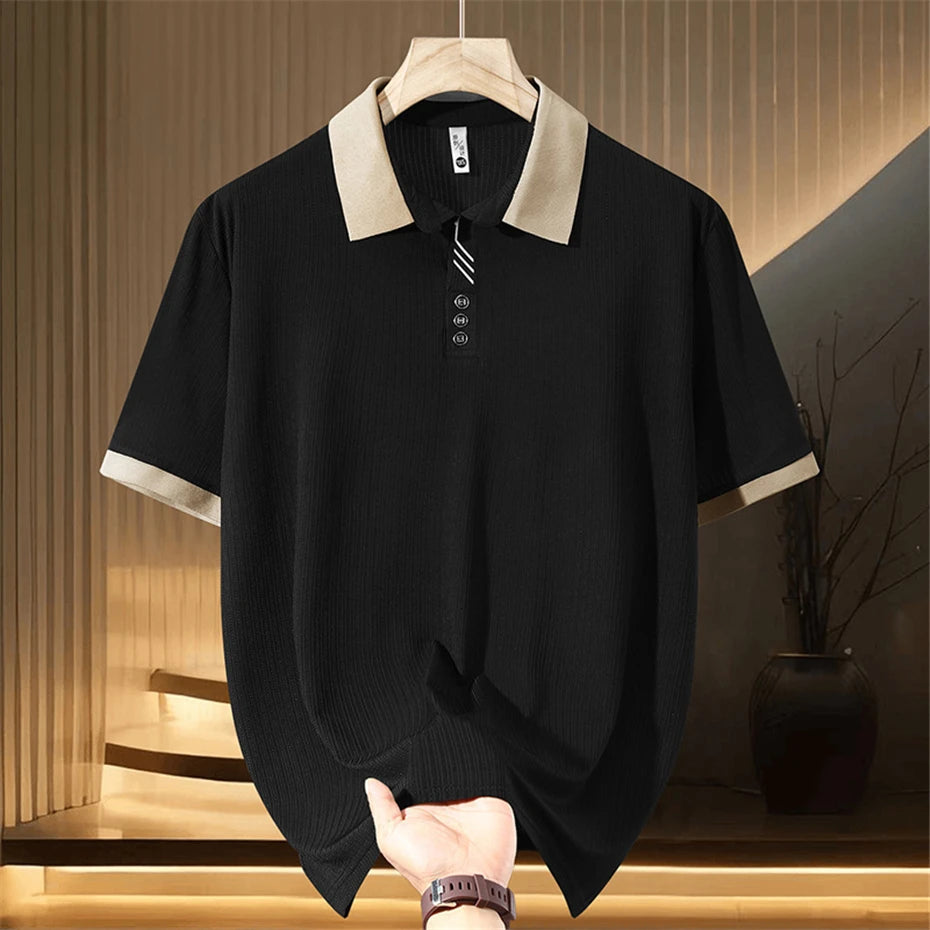 Plus Size Contrast Summer Polo
