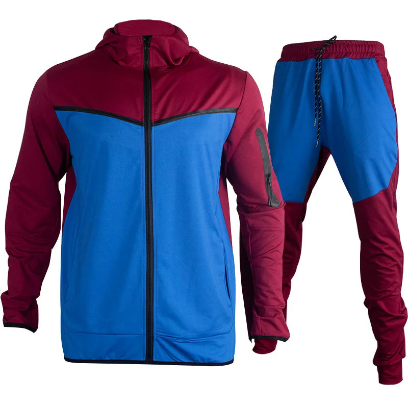 Luxury Brand Men Tracksuits 2-piece Set Black Sports Suit Tracksuits Jogging Men's Clothing Sweatpants Zip Sweatshirts Techwear