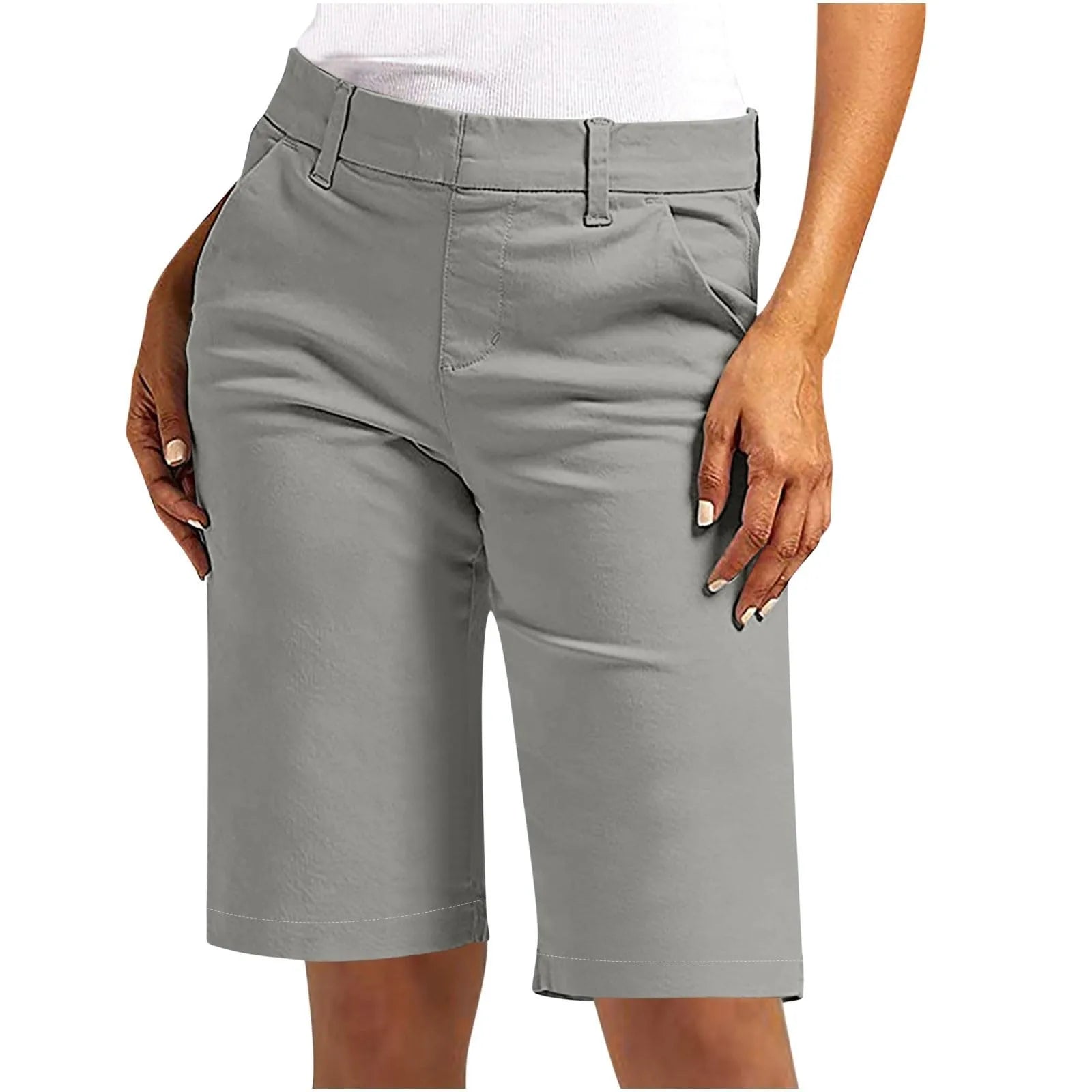 Trendy High Waist Chino Shorts