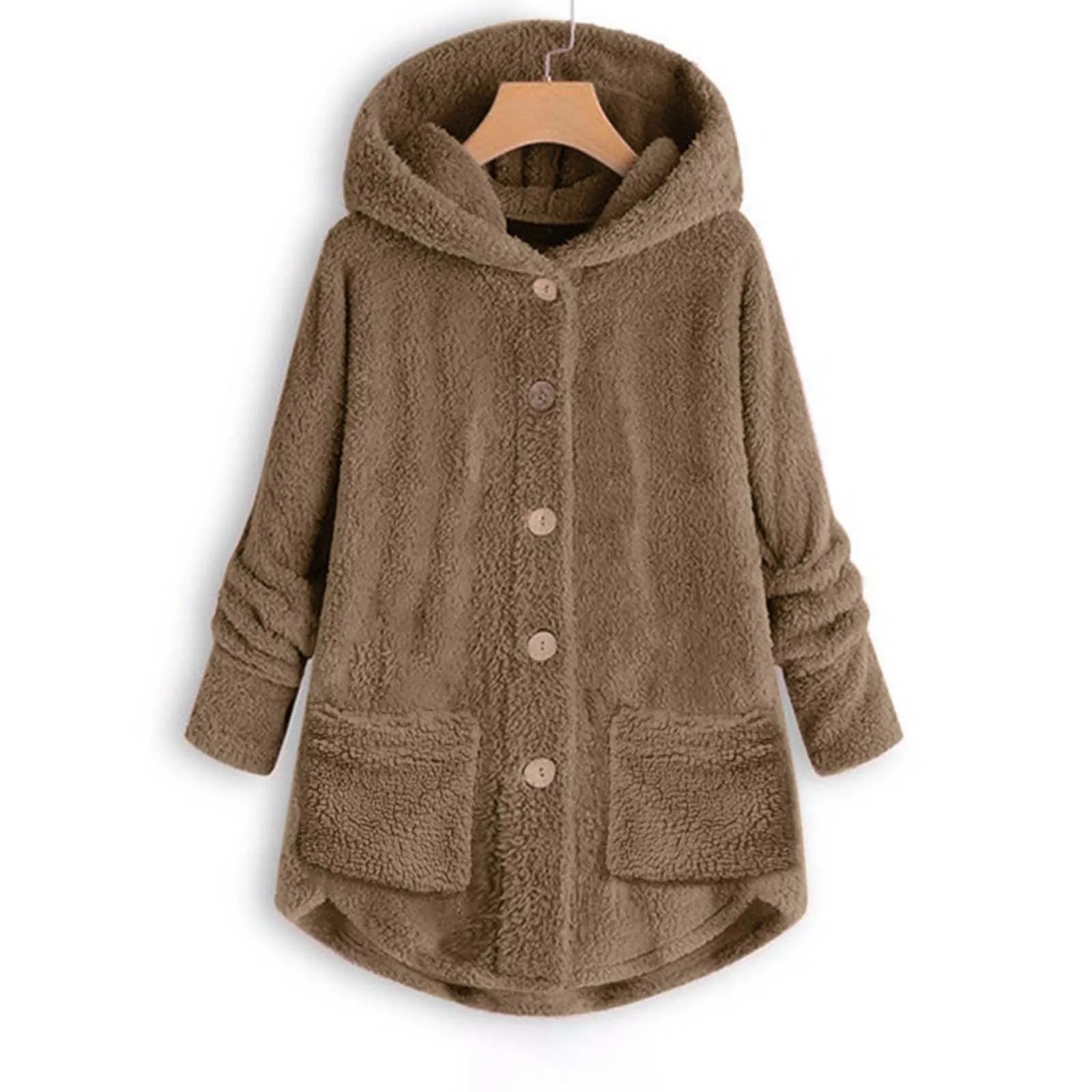 Plush Asymmetric Winter Casual Coat