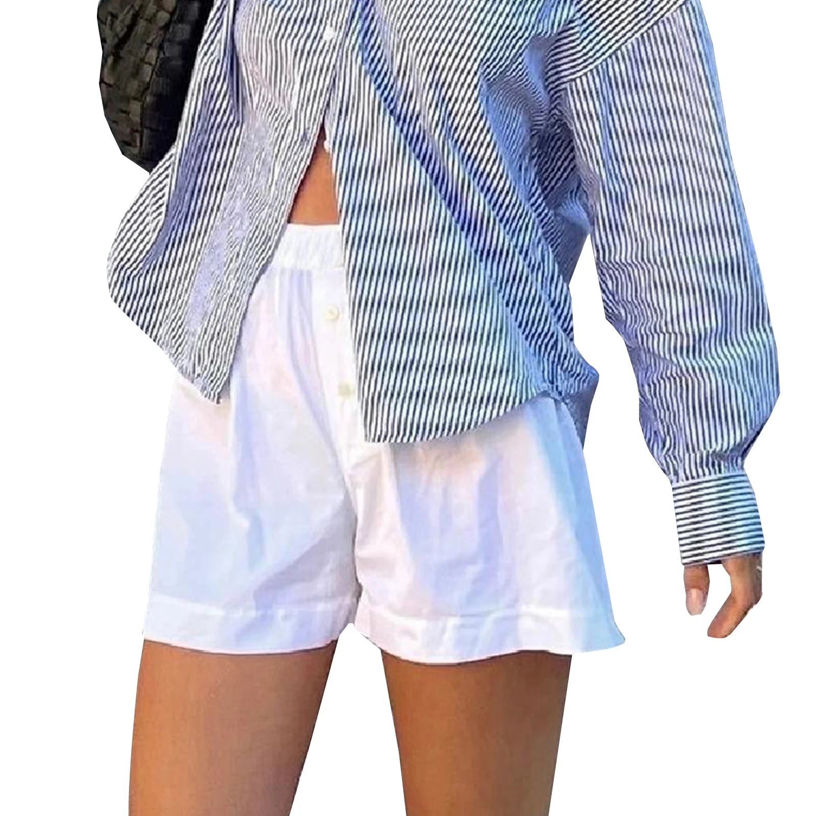 Elastic Waist Solid Summer Shorts