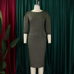 Sheath Half Sleeve Office Dress