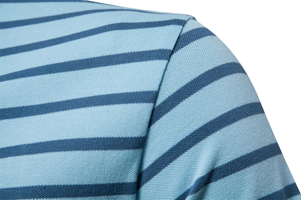 Striped Embroidered Cotton Summer Polo