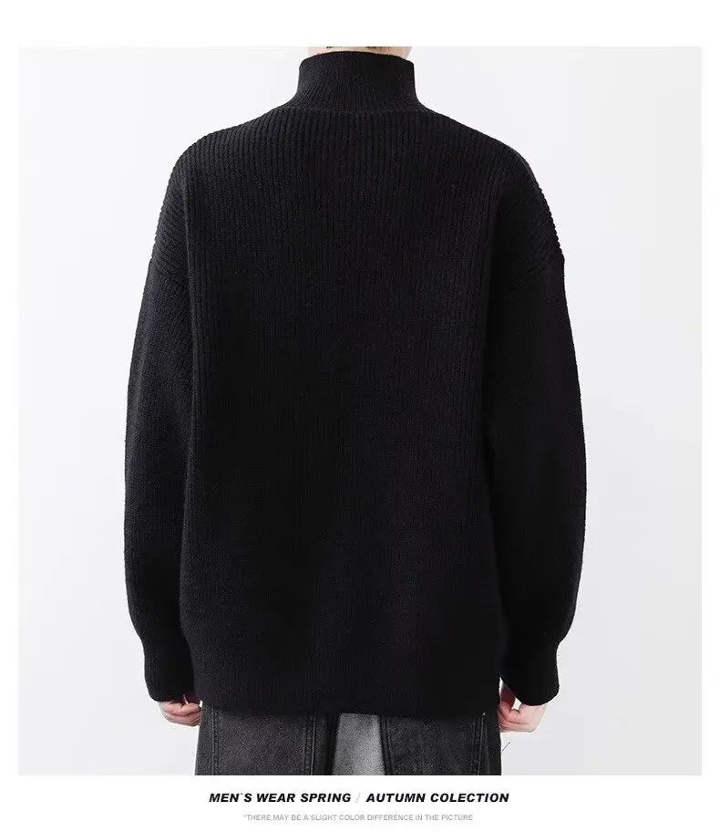 Sweater Men's Winter Turtleneck Base Layer Warm Thickened Wool Pullovers
