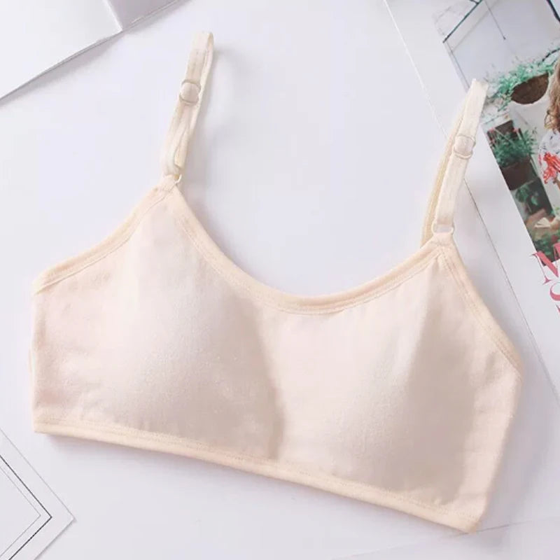 Cotton Sports Training Bras Casual Back Buckle Teenage Lingerie No Steel Rings Sports Bra Elastic Breathable Student Underwear