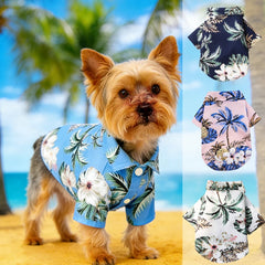 Hawaiian Beach Print Dog Shirt