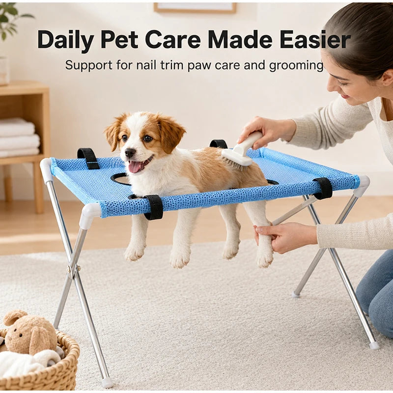 Pet Grooming Bed Portable Detachable Pet Bath Hammockstand Soft Breathable Mesh Support Rack Pet Drying For Cats And Small Dogs