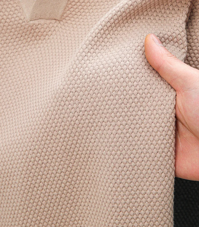 100% Cotton Short-sleeved POLO Shirt Men's Lapel Knitted T-shirt High-end Casual Bottoming Versatile Men's Short-sleeved Men's T