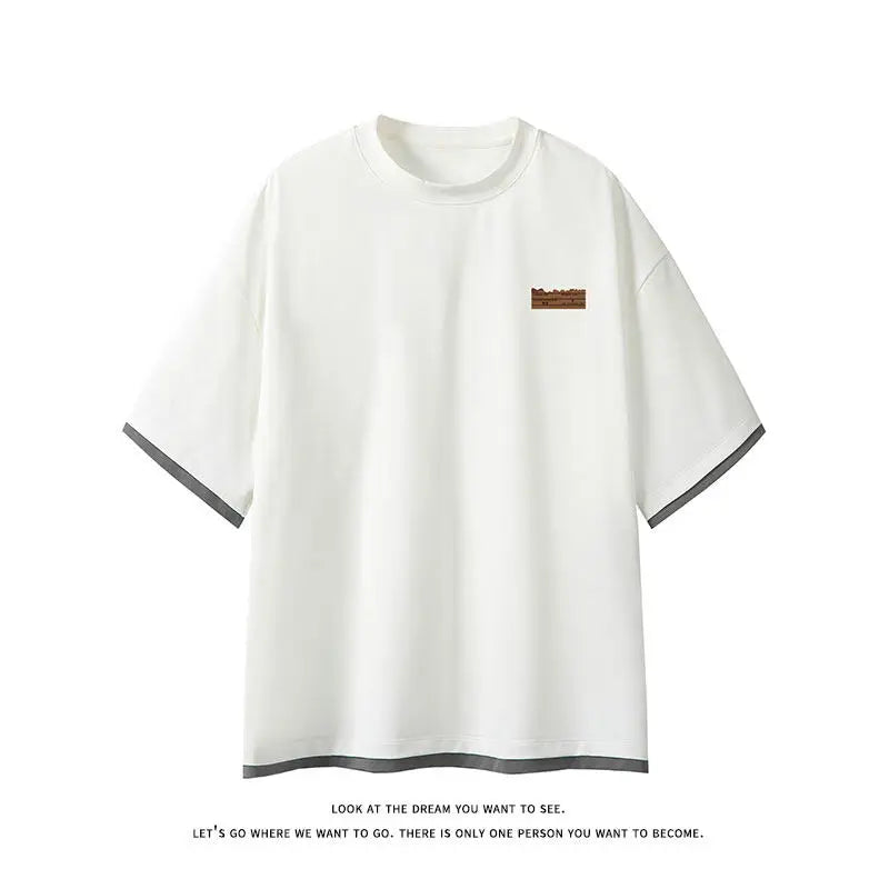 Men's Trendy 2-Piece Streetwear Co-ord Solid Color Short Sleeve T-Shirt And Drawstring Elastic Waist Shorts Set 5XL