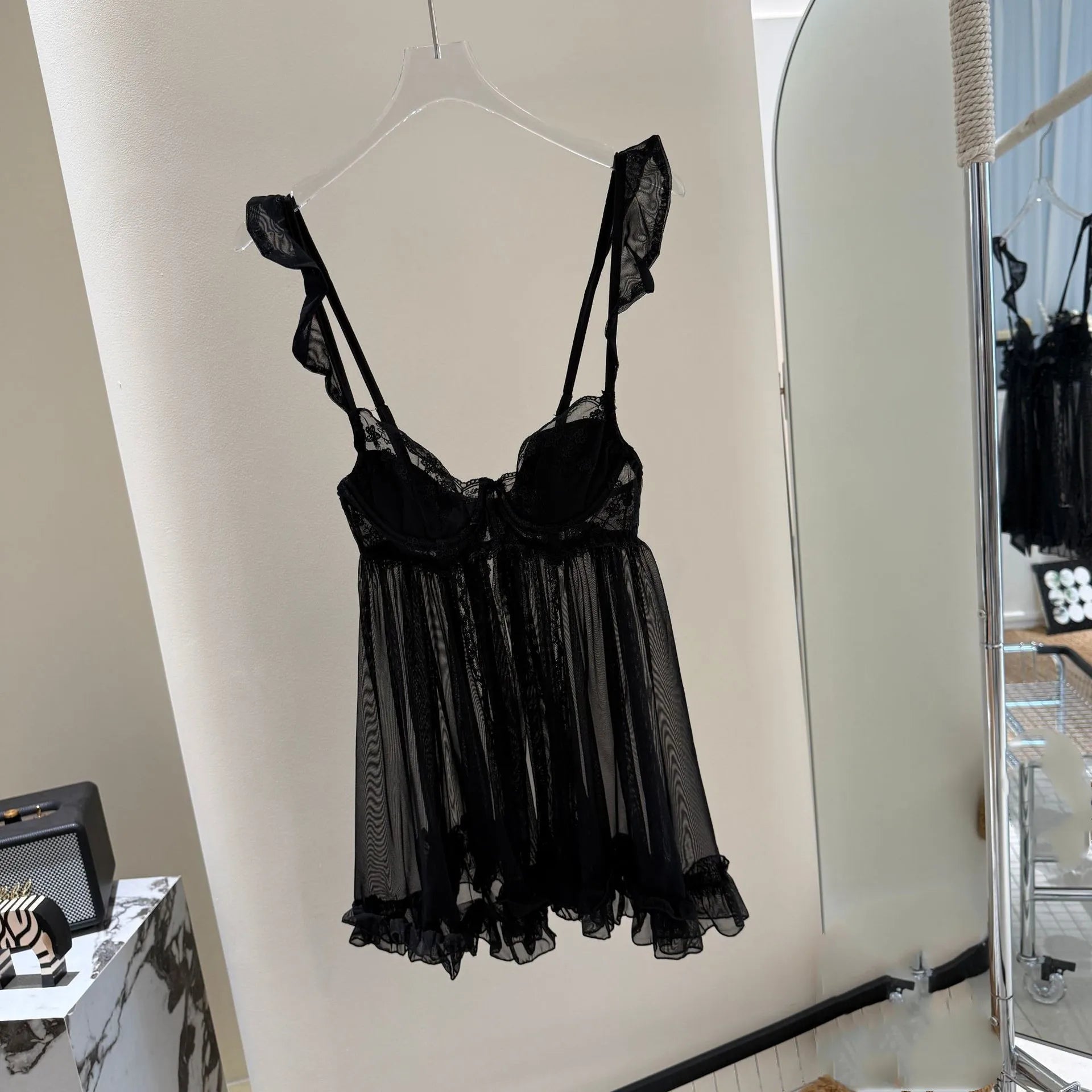 Elegant Lace Nighty Robe Set