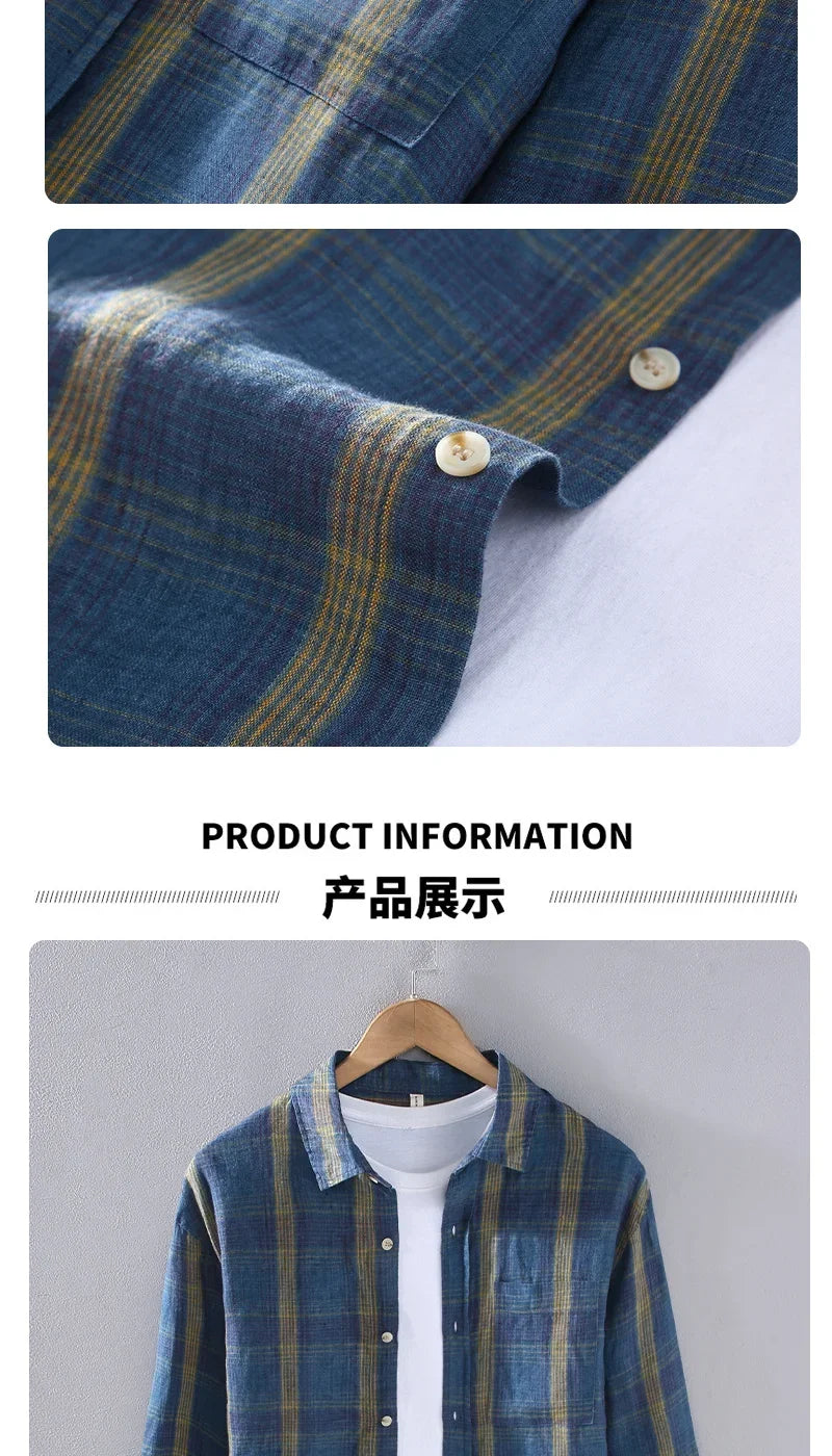 Plaid Casual Overshirt Men