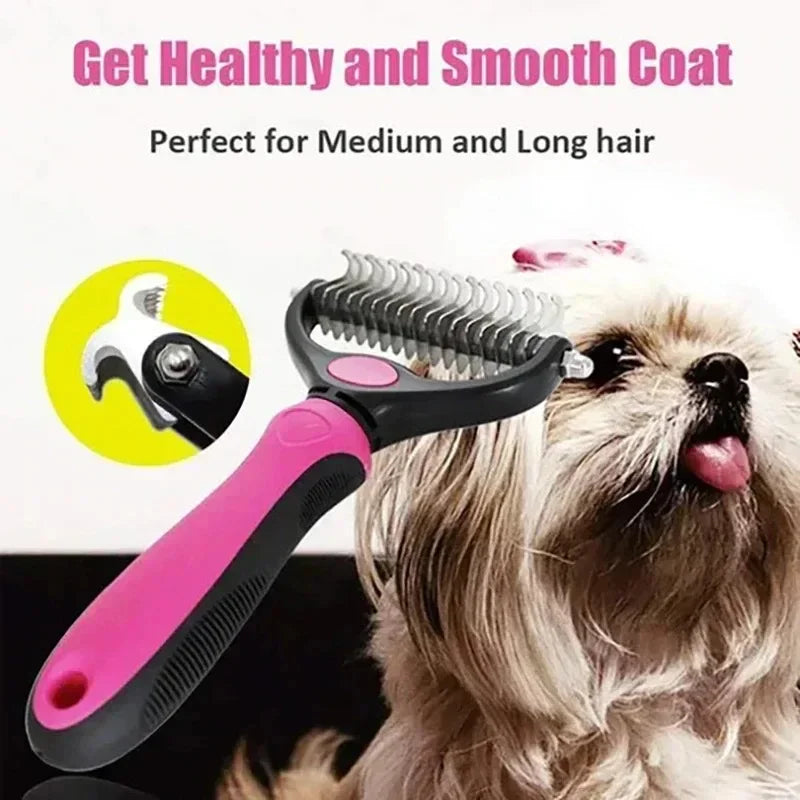 Pet Deshedding Brush Cat Comb Self Cleaning Hair Remover Grooming Tool for Dog and Cats De-Matting Comb Cleaning Pets Supplies