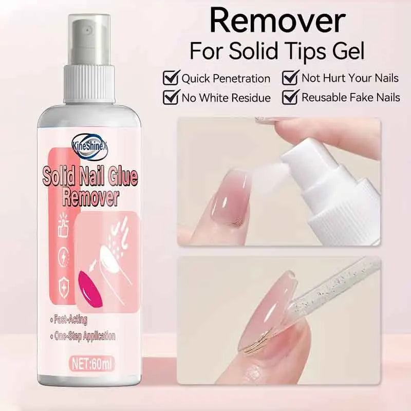 60ml Nail Polish Remover Spray, Gentle Nail Polish Remover for Acrylic and False Nails, 15-Quick Removal, Safe on Natural Nails