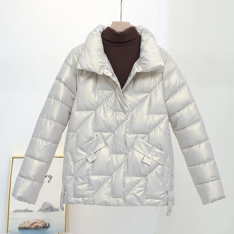 Glossy Winter Cotton Padded Parka