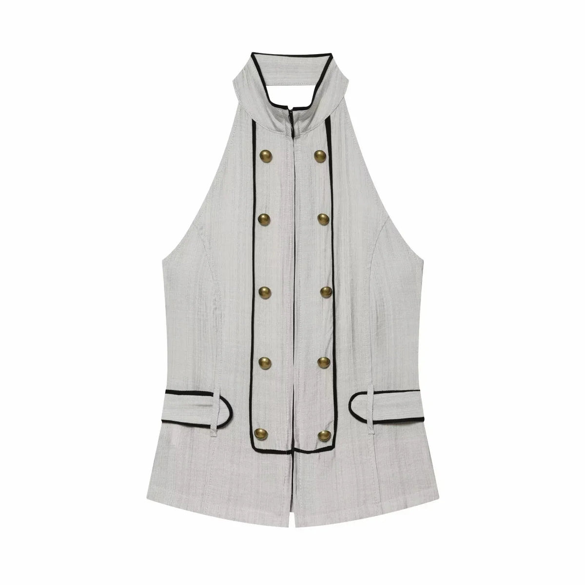 Women Summer Elegant Silk Texture Tops Fashion Women Vacation Halter Backless Beach Style Party Lady Tops