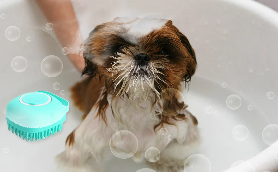 Blue Yellow Shampoo Dispenser Brush