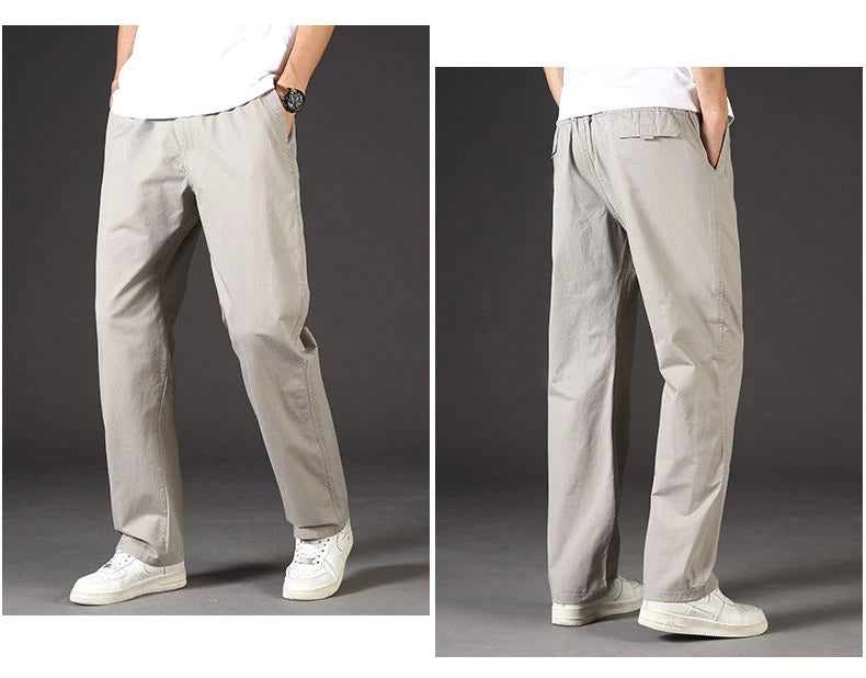 Loose Cotton Cargo Work Pants