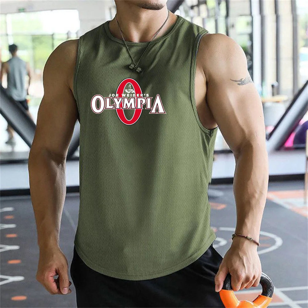2026  Bodybuilding Sports Tank Tops Men Gyms Fitness Workout Sleeveless Shirt Male Summer Loose Undershirt Running men Vest