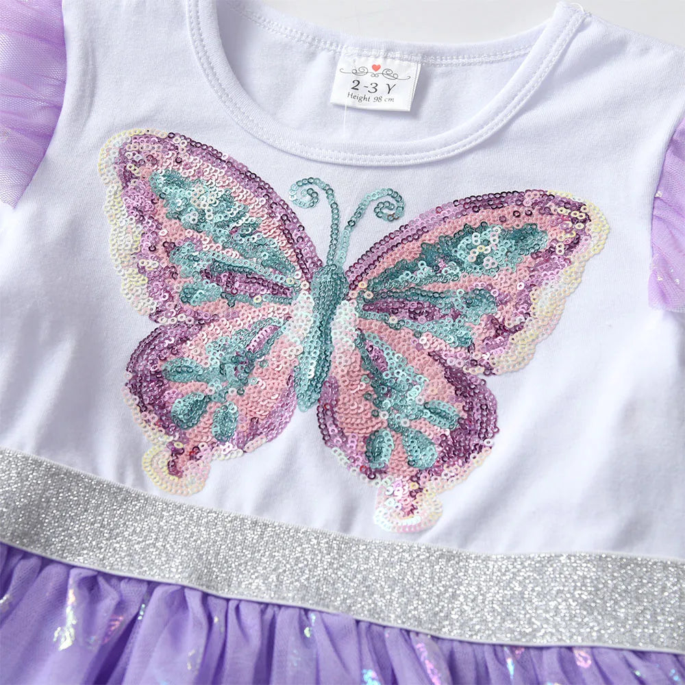Butterfly Gradient Princess Girls Dress