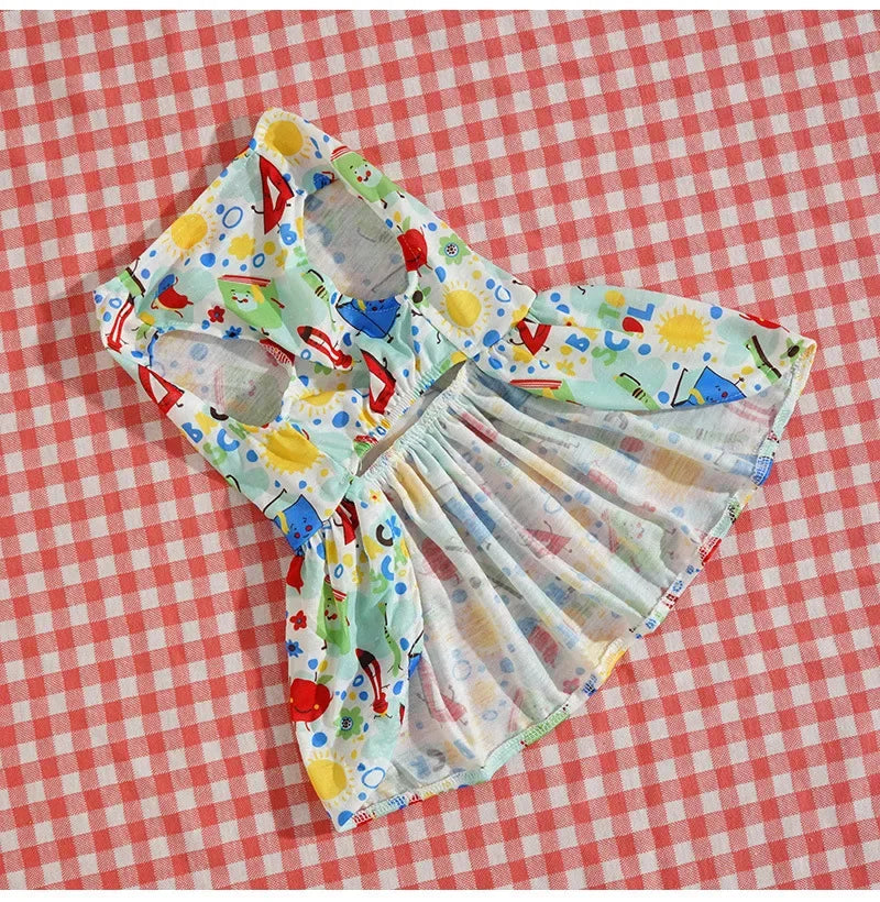 Adorable Printed Puppy Summer Dress