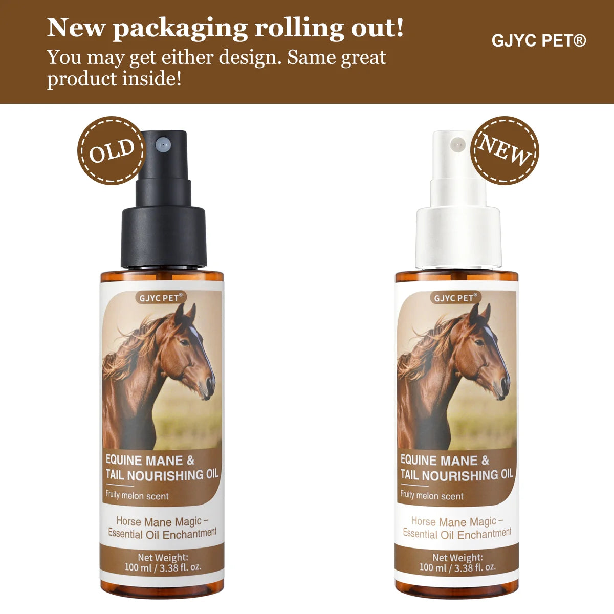 Horse Hair Care Oil 100ml - Mane Shine Essential Oil with Plant Ingredients Nourishing Coat Treatment Easy Carry for All Breeds