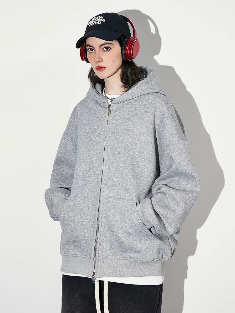 Warm Hooded Double Zip Jacket