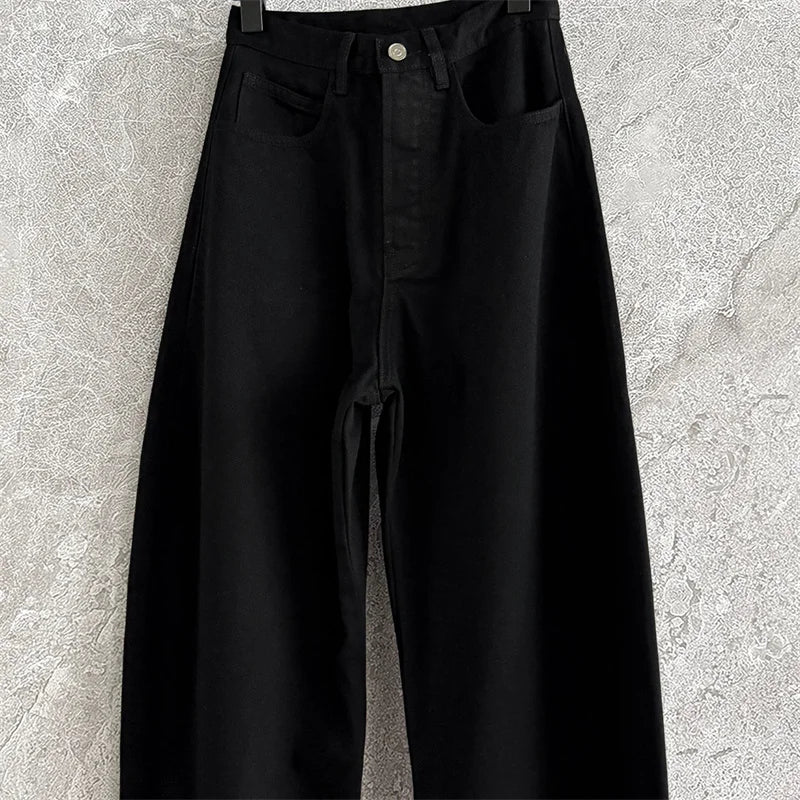 High Waist Straight Denim Pants