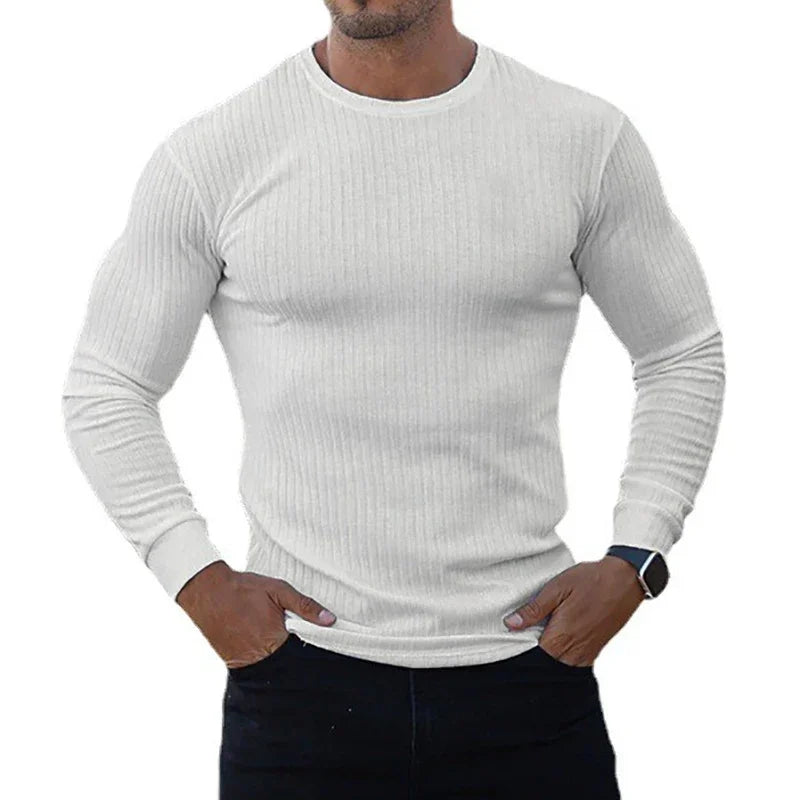 Slim Ribbed Turtleneck Pullover