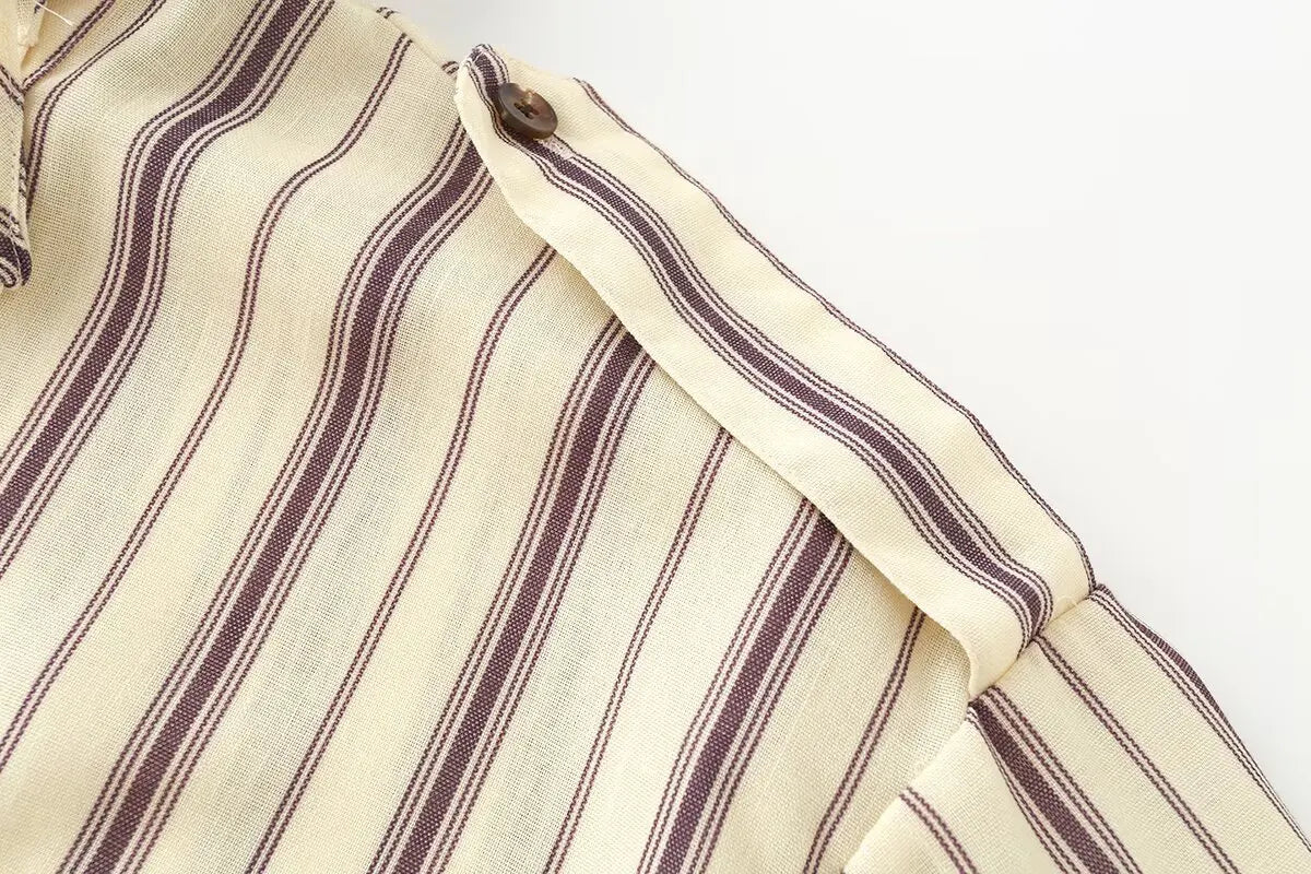 Women's Shirts Autumn 2026 New Fashion Stripes Slim Unique Youth Street Autumn Blouses Chic Elegant Travel Comfortable Blouse