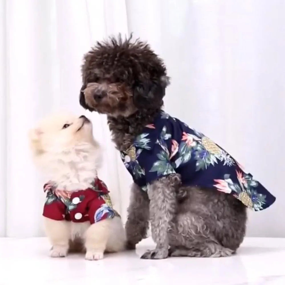 Hawaiian Print Breathable Dog Shirt