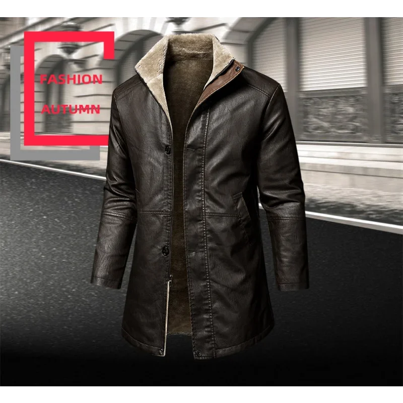 Vintage Faux Leather Winter Coat