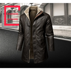 Vintage Faux Leather Winter Coat
