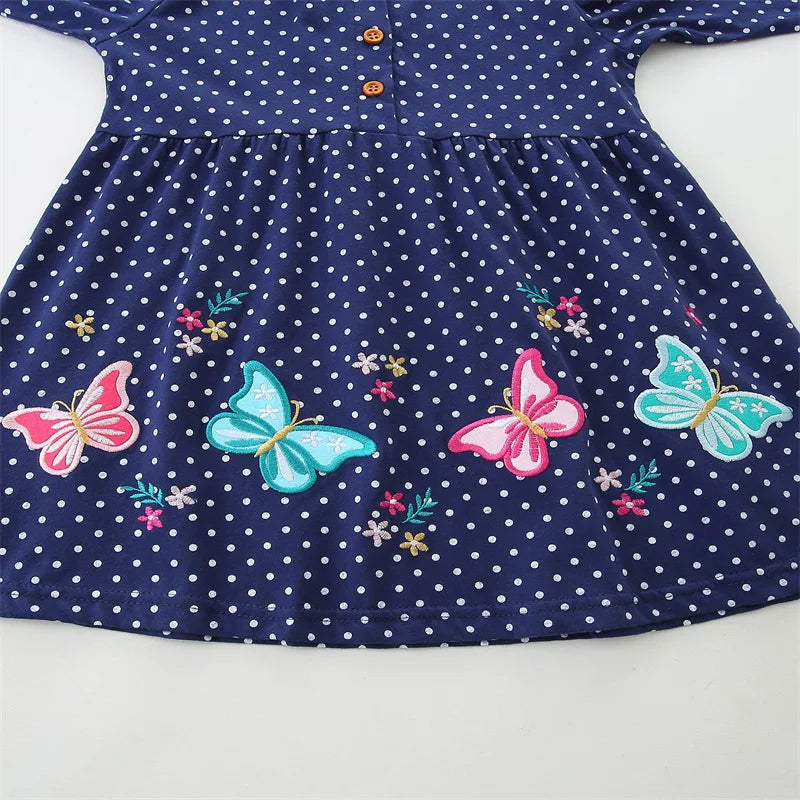 Butterfly Polka Princess Girls Dress