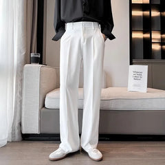 Classic White Wide-Leg Dress Pants