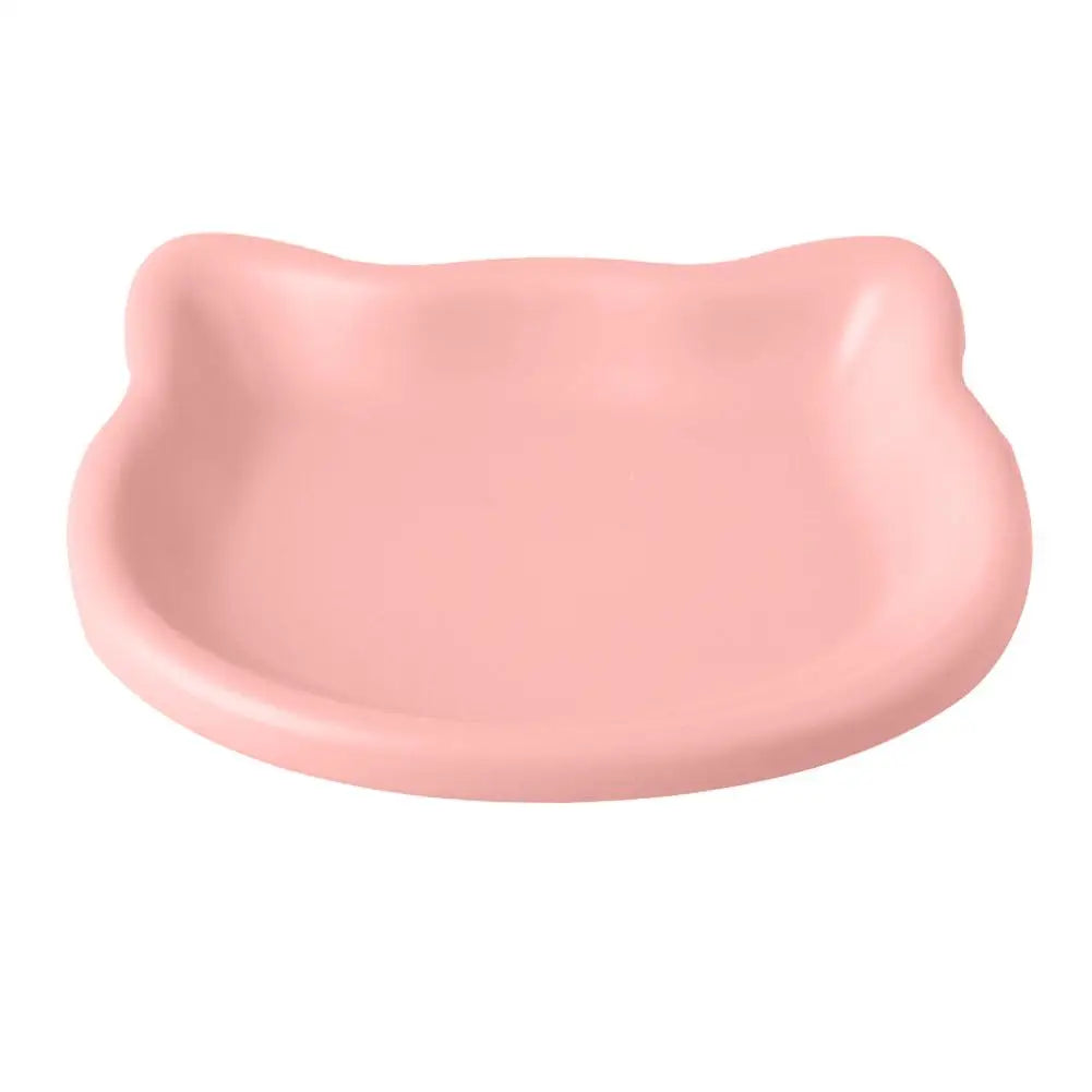 1PC Cat-Shaped Pet Bowls, Pastel Color Cute Animal Design, Non-Slip Pet Food Dish, Ideal for Cats, Trendy Pet Accessory for Home